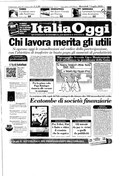 Italia oggi : quotidiano di economia finanza e politica